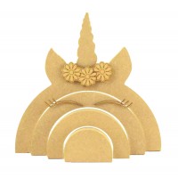 18mm Freestanding MDF Stacking Rainbow Shape - Unicorn with 3D Accessories